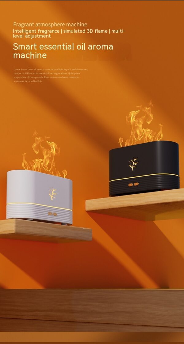 Flame Humidifier USB Smart Timing LED Electric Aroma Diffuser Simulation Fire Night Lamp Home Decor - Image 3