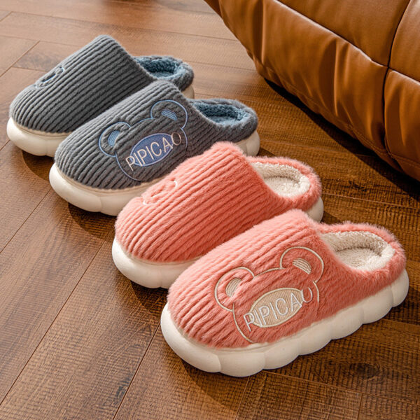 Cute Bear Home Slippers With Thick Bottom Non-slip for Winter and Bedroom - Image 6