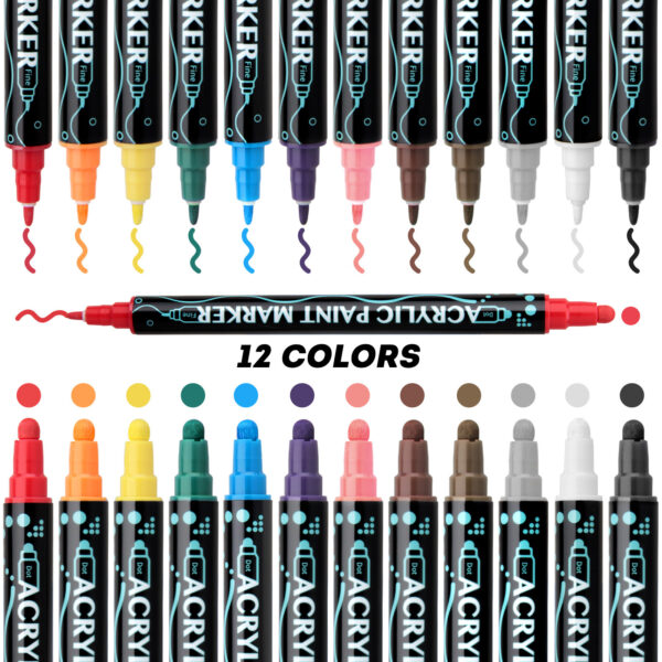 Acrylic Marker Pen Double-headed Stackable Water-based Paint Brush - Image 9