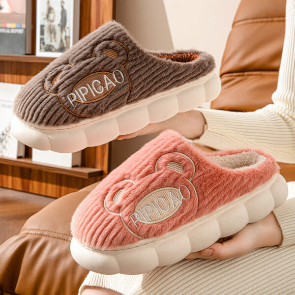 Cute Bear Home Slippers With Thick Bottom Non-slip for Winter and Bedroom - Image 10