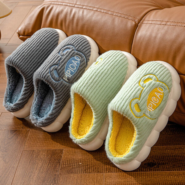 Cute Bear Home Slippers With Thick Bottom Non-slip for Winter and Bedroom - Image 2