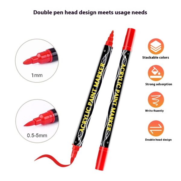 Acrylic Marker Pen Double-headed Stackable Water-based Paint Brush - Image 8