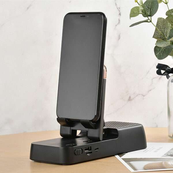 Adjustable, Durable Phone Holder With Bluetooth Speaker and USB - Image 6