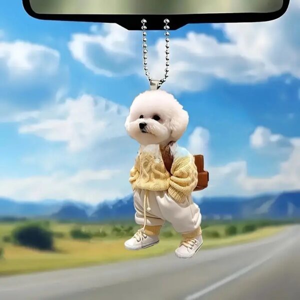 Creative Puppy Backpack Pendant Acrylic Automobile Hanging Ornament - Image 5