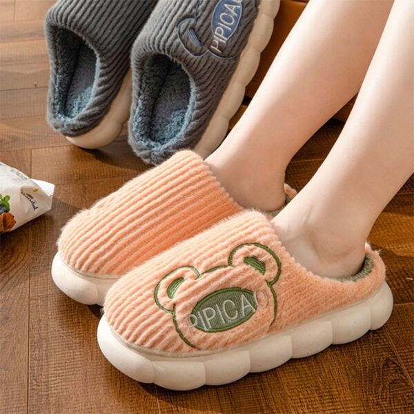 Cute Bear Home Slippers With Thick Bottom Non-slip for Winter and Bedroom - Image 5