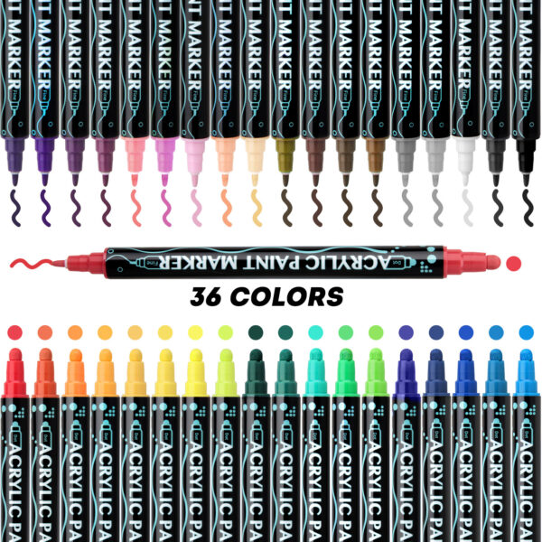 Acrylic Marker Pen Double-headed Stackable Water-based Paint Brush - Image 4