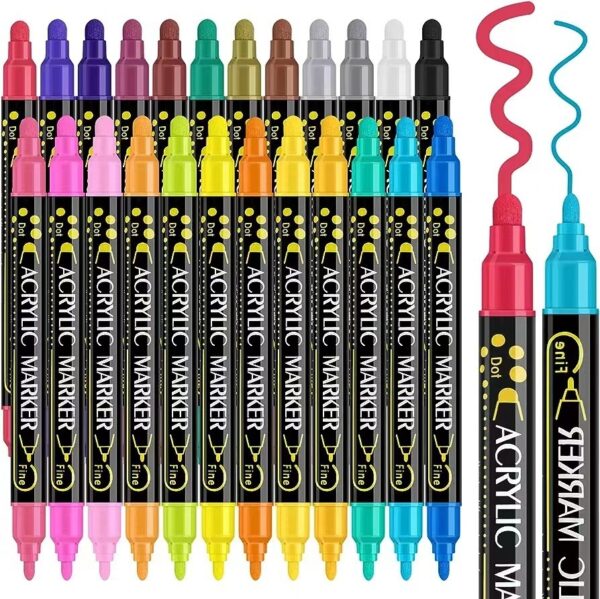 Acrylic Marker Pen Double-headed Stackable Water-based Paint Brush - Image 6