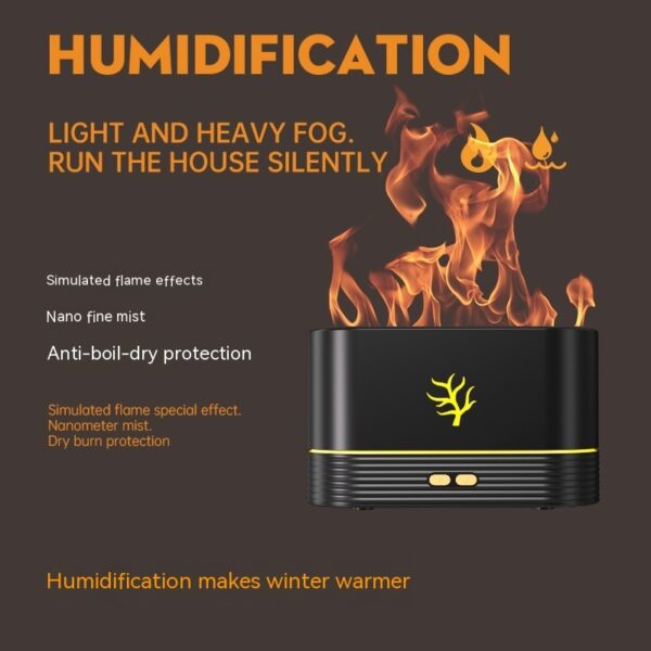 Flame Humidifier USB Smart Timing LED Electric Aroma Diffuser Simulation Fire Night Lamp Home Decor - Image 4