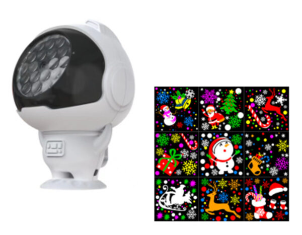 Astronaut Snowflake Projection Lamp Halloween Christmas Stage Lights - Image 6