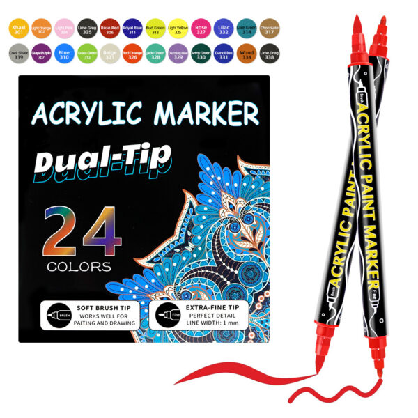 Acrylic Marker Pen Double-headed Stackable Water-based Paint Brush - Image 5