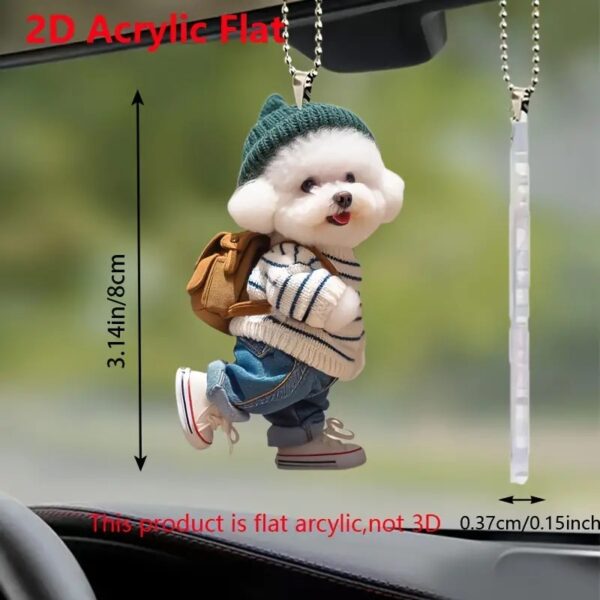 Creative Puppy Backpack Pendant Acrylic Automobile Hanging Ornament - Image 4