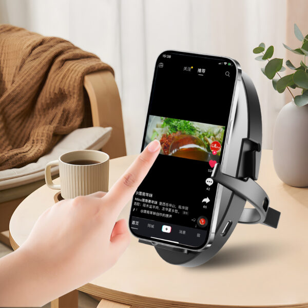 Folding 15W Fast Charging Mobile Phone Holder Wireless Charger - Image 4