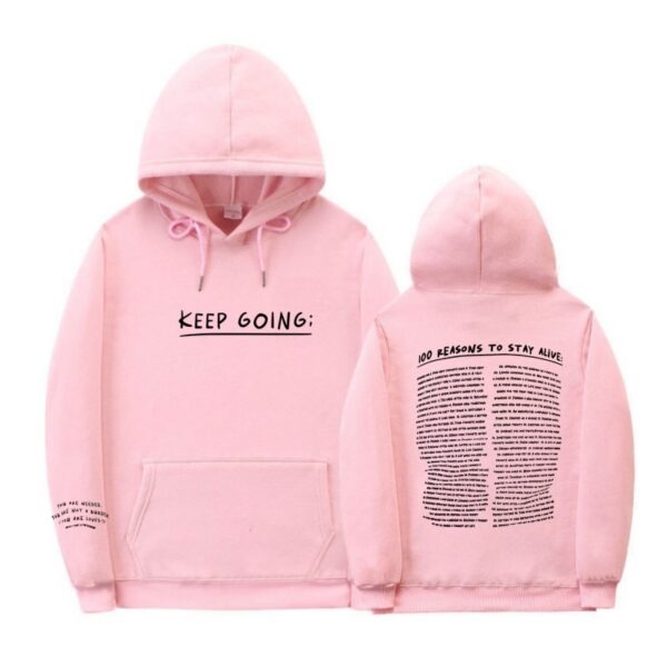 Letter Printing Long-sleeved Drawstring Hooded Sweatshirt With Pockets Fashion Sports Hoodie Womens Clothing - Image 9