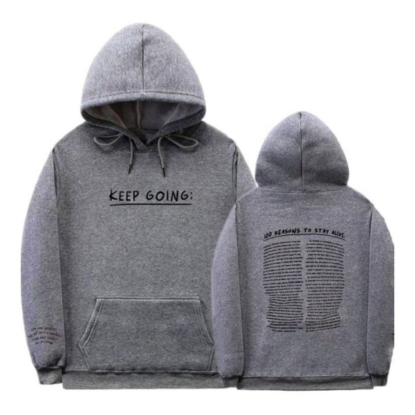 Letter Printing Long-sleeved Drawstring Hooded Sweatshirt With Pockets Fashion Sports Hoodie Womens Clothing - Image 2