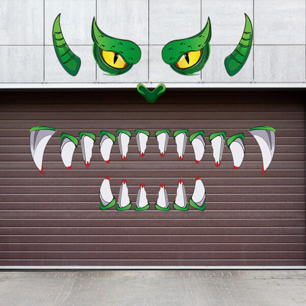 Creative Halloween Plastic Eyes Halloween Decoration Green Monster Halloween Door Sticker Decoration - Image 4