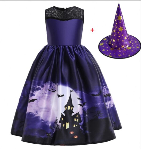 Halloween Princess Dress Halloween Printed Mesh - Image 5