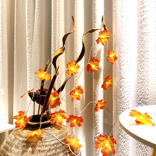 Lights Halloween Decorative String Lights LED Maple Leaf - Image 2