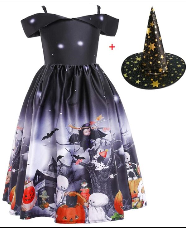 Halloween Princess Dress Halloween Printed Mesh - Image 6