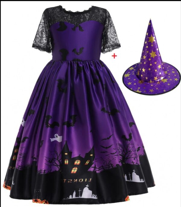 Halloween Princess Dress Halloween Printed Mesh - Image 4