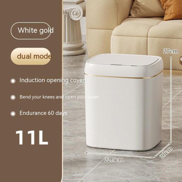 Smart Trash Can With Lid For Bedroom And Living Room Kitchen Storage Box Trash Can Induction Small Car Box Automatic Smart Dustbin Smart Trash Bin - Image 6